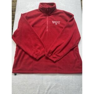 Ohio State Buckeyes 1/4 Zip Men's 2XL Fleece Pullover Red With Draw String